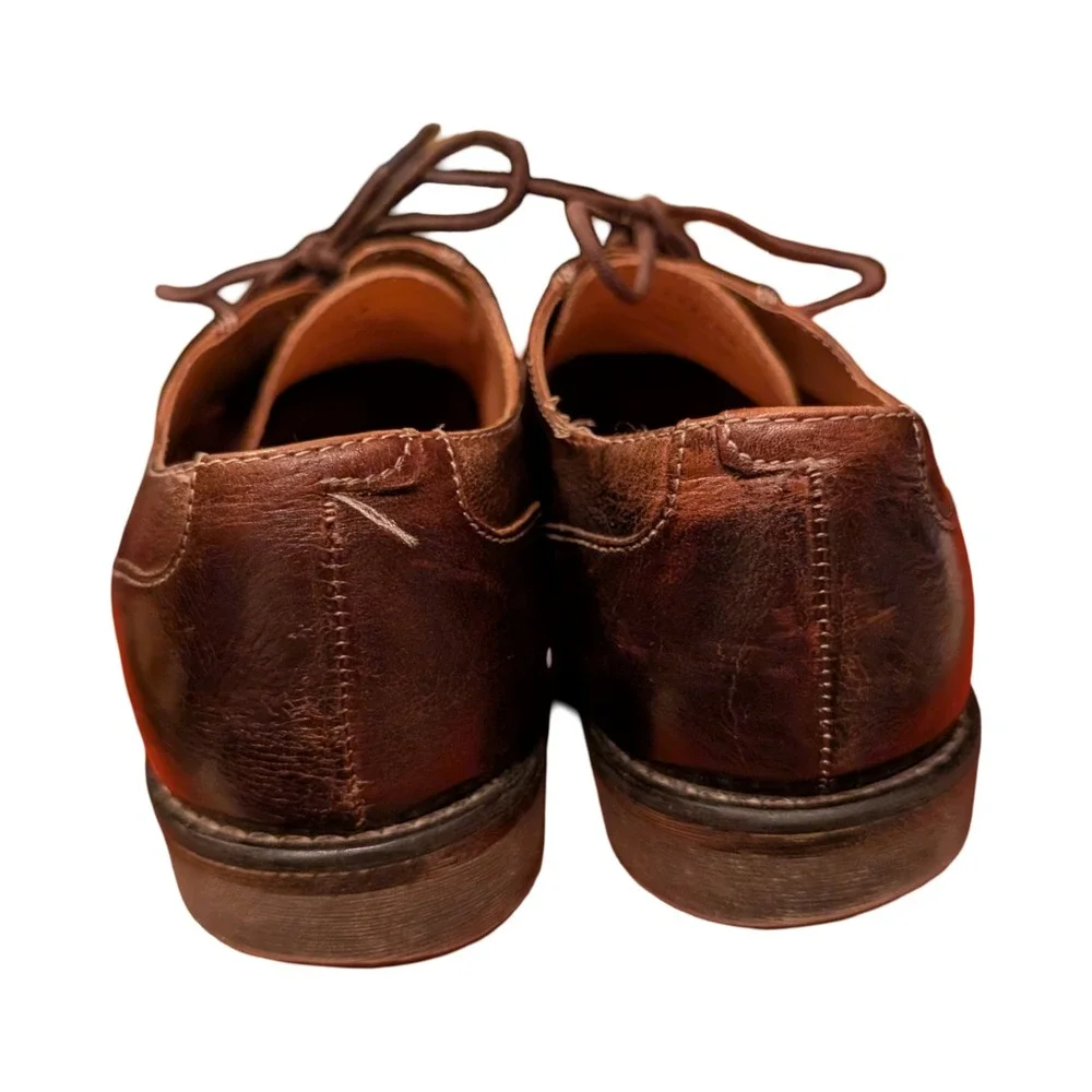 Bed Stu Mens Brown Distressed Leather Wingtip Oxford Shoes‎ Lug Sole Size 10